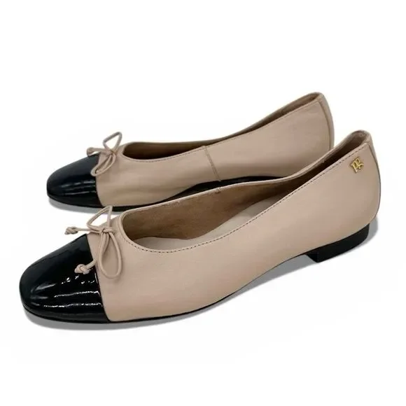 Paul Green $398 Leather 1000 Ballet Flat Black Biscuit Bow Cap Toe Women AU 4 - Picture 4 of 15